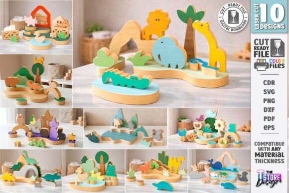 Animal Building Blocks Laser Cut Bundle: A Playful, Educational Design Asset for Content Publishers
