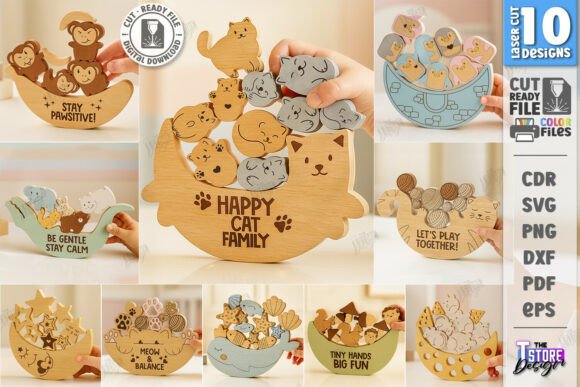 Balance Games Laser Cut Bundle Toys SVG for Laser Cutting & Toys Amp