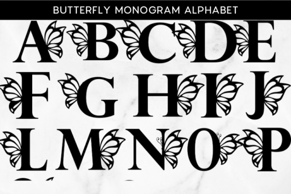 Butterfly Monogram Alphabet SVG for Laser Cutting & Creative Branding