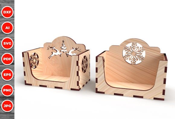 Christmas Business Card Holder SVG 01: A Festive Laser Cutting Design for Winter Amp Projects