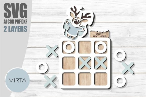 Deer Christmas Tic Tac Toe Laser Cut Fil: A Winter Amp Gem for Laser Cutting Lovers