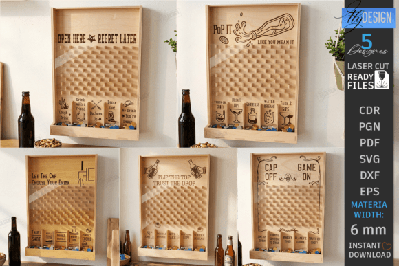 Drink Drop Bar Games Plinko Laser Bundle: Playful Wall Decor with Branding Potential