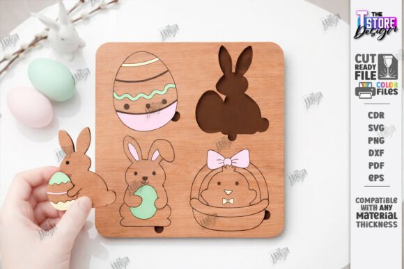 Easter Kids Puzzle Laser Cut SVG for Puzzles & Crafting