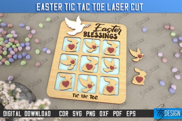 Easter Tic Tac Toe for Laser Cutting: A Spring Amp Design Asset for Content Publishers