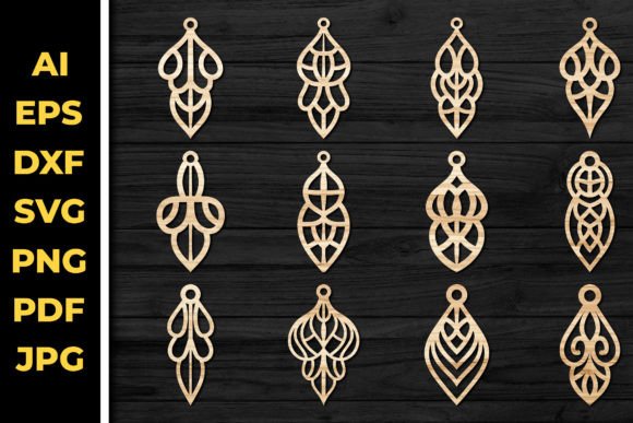 Elegant Laser Cut Earrings SVG Bundle for Design Projects