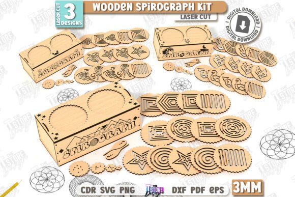 Exploring the Spirograph for Children Laser Cut Bundle for Embroidery Use