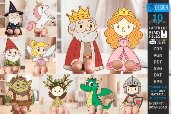 Fantasy Finger Puppet Laser Cut Bundle: A Playful Design Asset for Creative Publishers