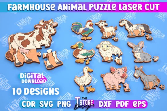 Farmhouse Animals Puzzle Laser Bundle: A Brand Designer’s Review for Marketing & Visual Content