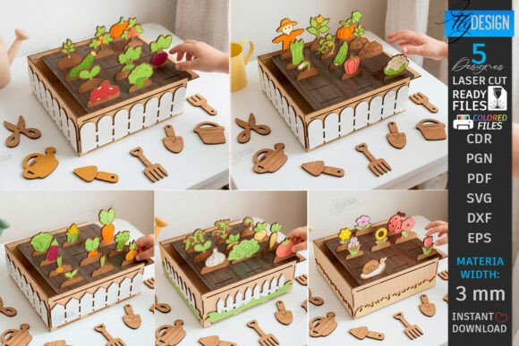 Garden Toy Playset Laser Cut Bundle SVG for Laser Cutting & Toy Design Projects