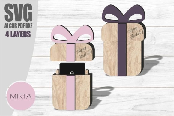 Gift Card Holder Happy Birthday SVG: Laser-Cut Design for Birthday Branding