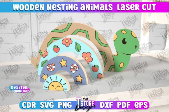 h1Wooden Nesting Turtle Baby Game CNC for Laser-Cut Ornaments & Handmade Crafts/h1