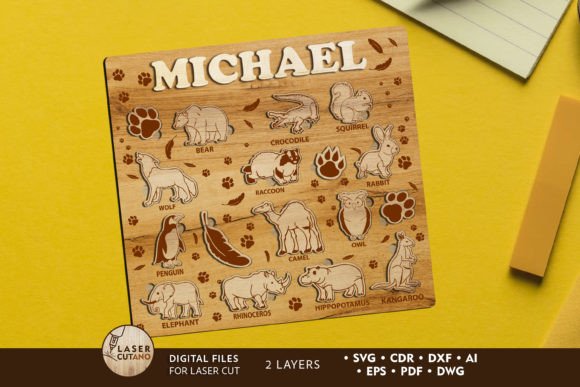 Kids Puzzle Decorative Cut Template for Laser Cutting & Creative Puzzles