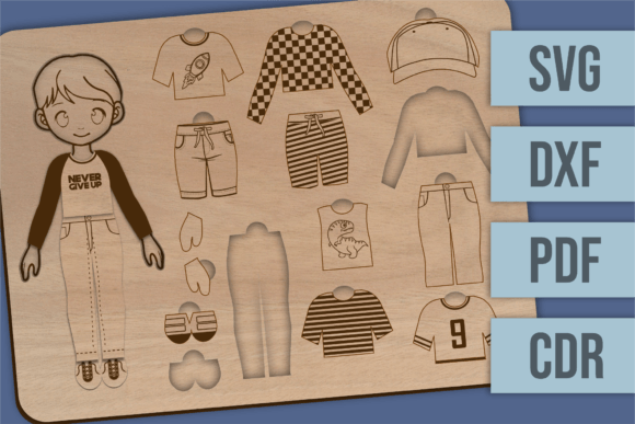 Laser Cut File - Dress Up Puzzle - Peter: A Stylish Design for Playful Branding and Laser-Cut Puzzles