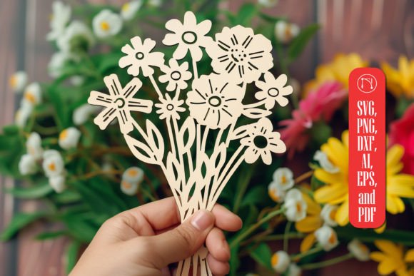 Laser Cut Flower Bouquet SVG for Valentine’s Day Crafting