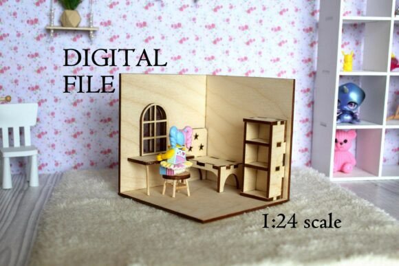Miniature Room Box Corner Download Vecto: Laser-Cut Charm for Creative Content Publishers