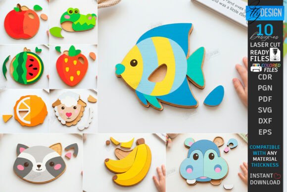 Montessori Kids Puzzle Laser Cut Bundle: A Designer’s Review for Real Client Projects