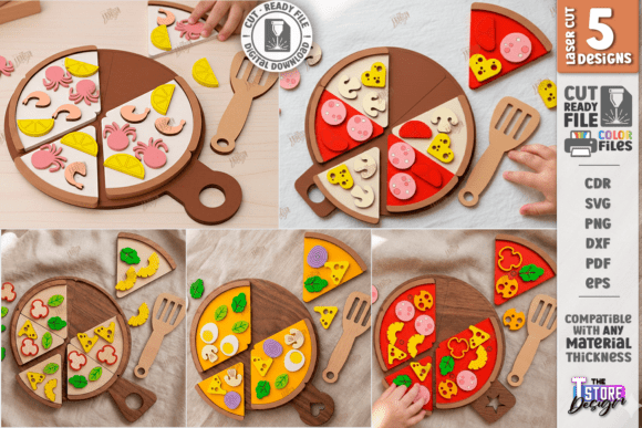 Montessori Pizza Laser Cut Bundle Kids: A Playful Design Asset for Educational Toy Blogs
