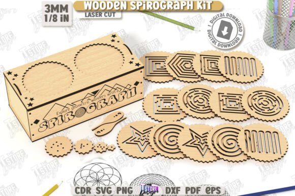 Spirograph Kit Laser Cut Calligraphy for Creative Design Projects