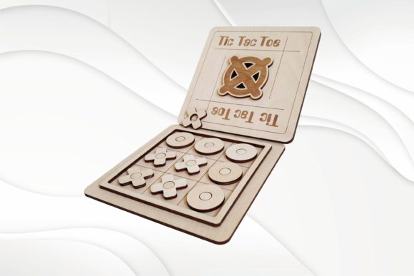 Tic Tac Toe Laser Cutting Design for Puzzles & Playful Branding
