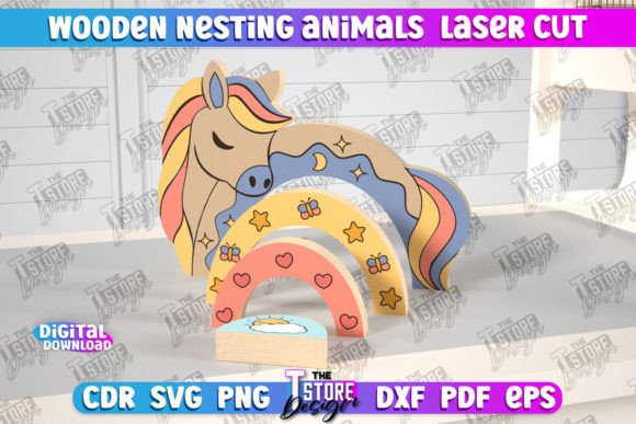 Wooden Nesting Horse Baby Game CNC